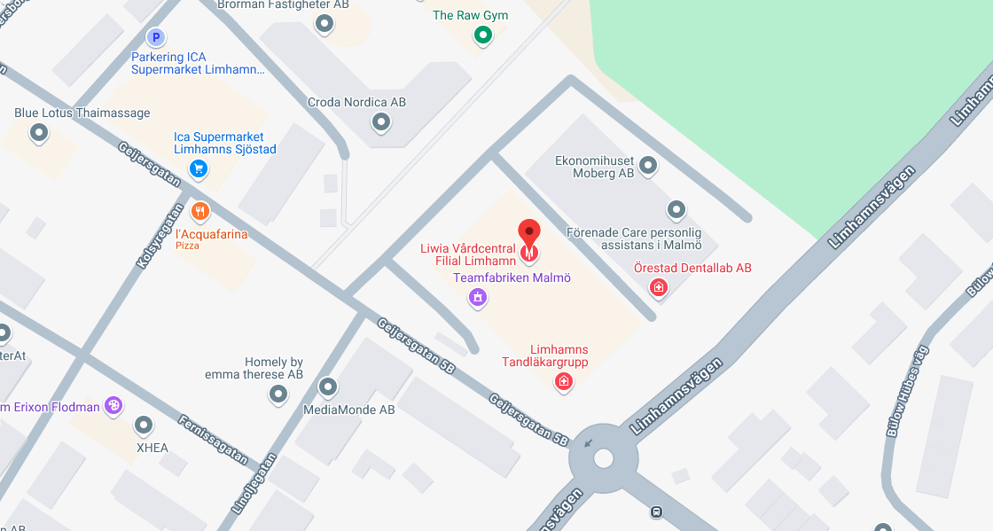 Dansstudion no 1 i Malmö/Limhamn på karta