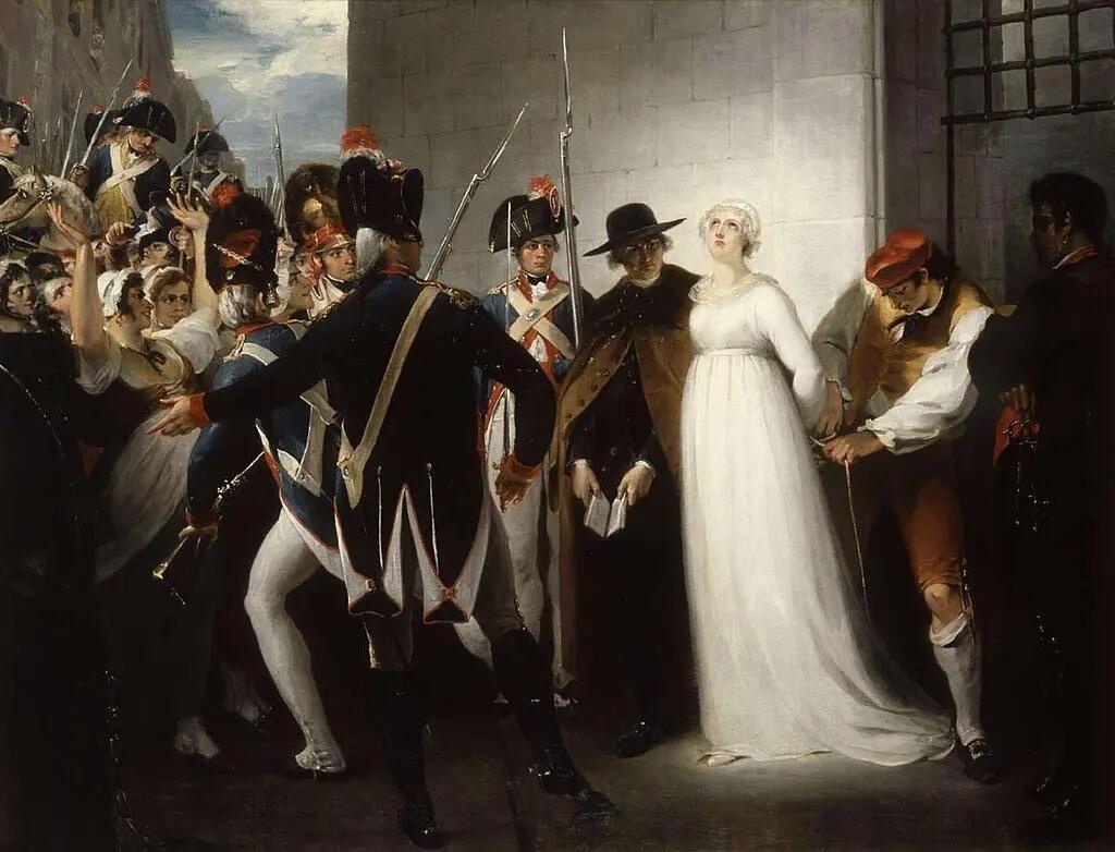 Marie Antoinette klänning på väg till avrättningen