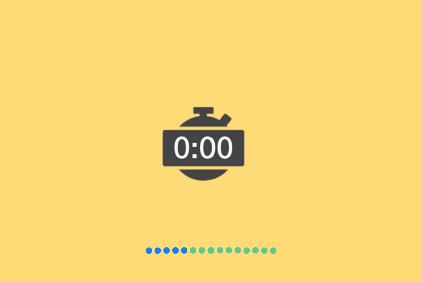 Touch Bar Timer app logga på gul bakgrund