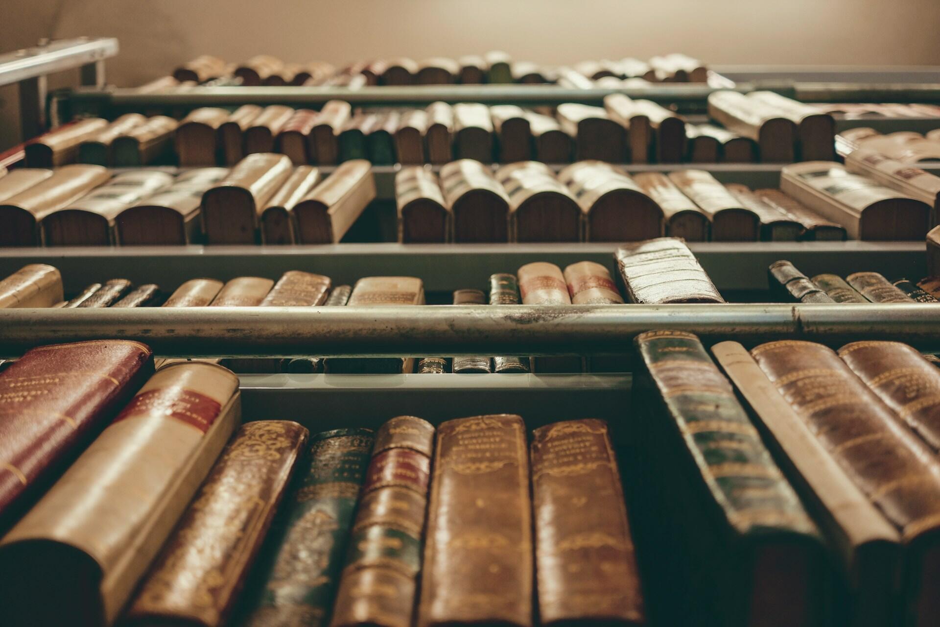 En bokhylla med klassisk rysk litteratur