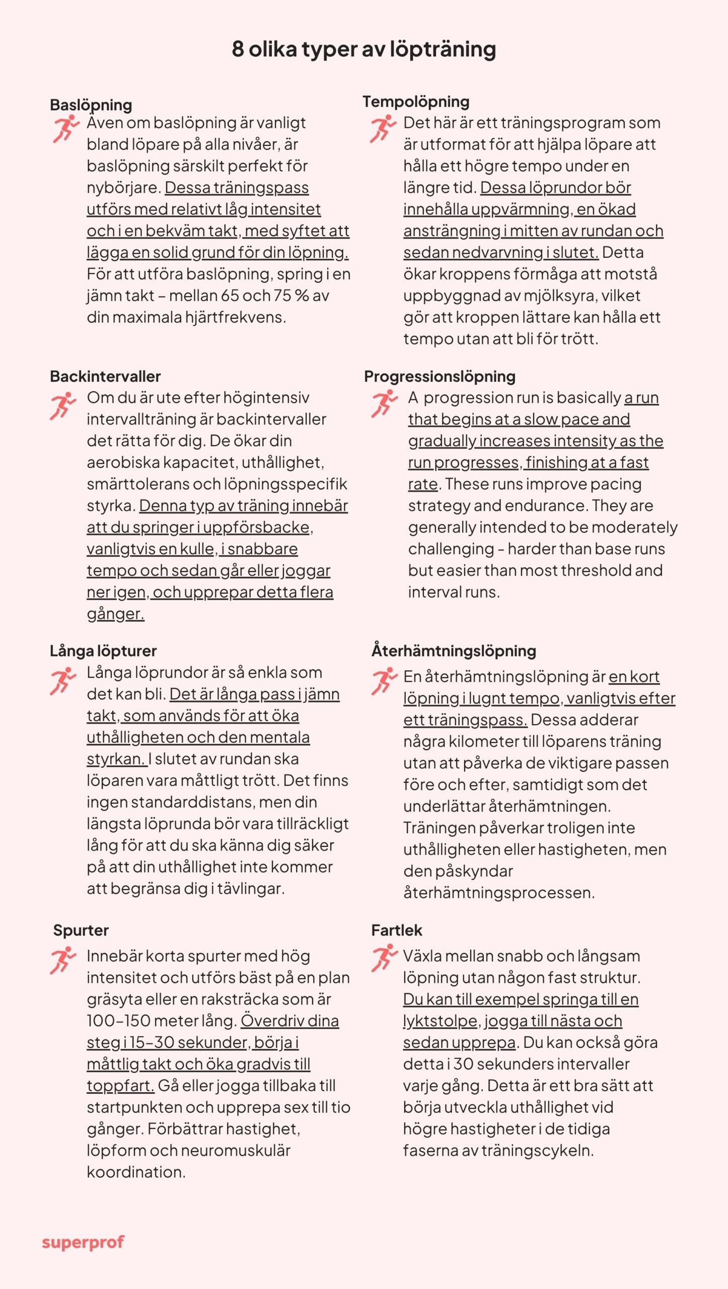 8 olika typer av löpträning