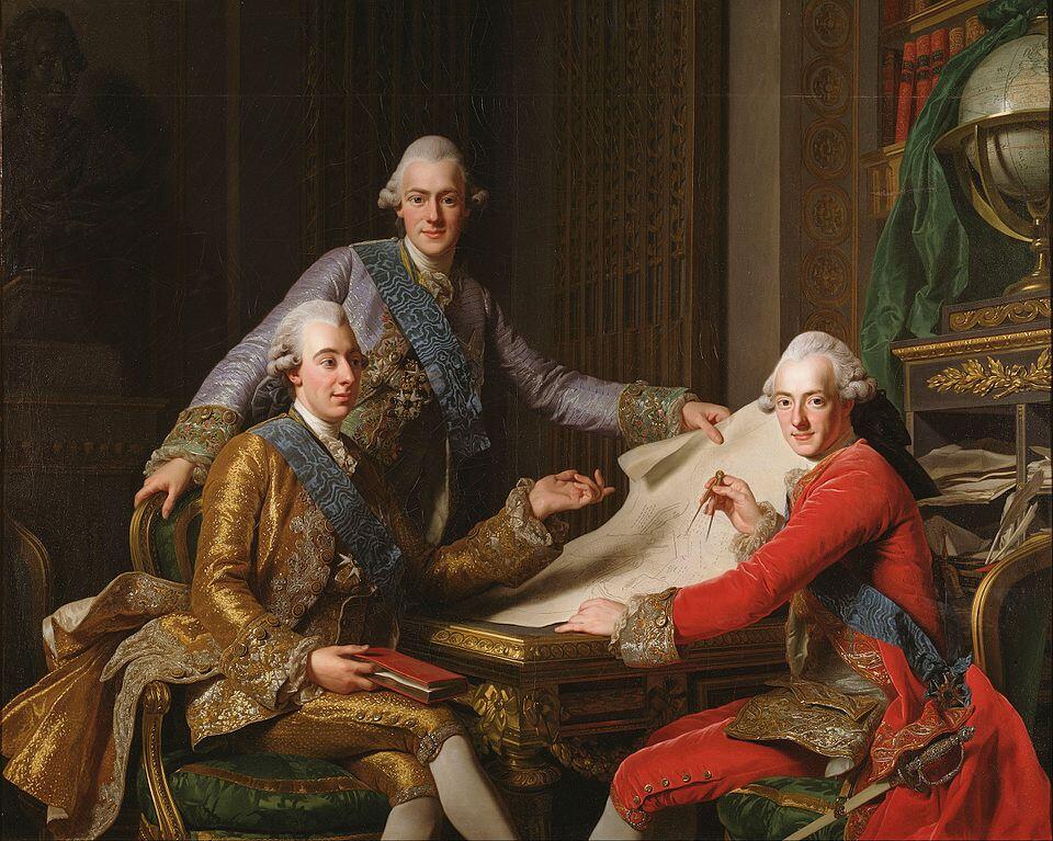 portratt av gustav iii och bröder av alexander roslin
