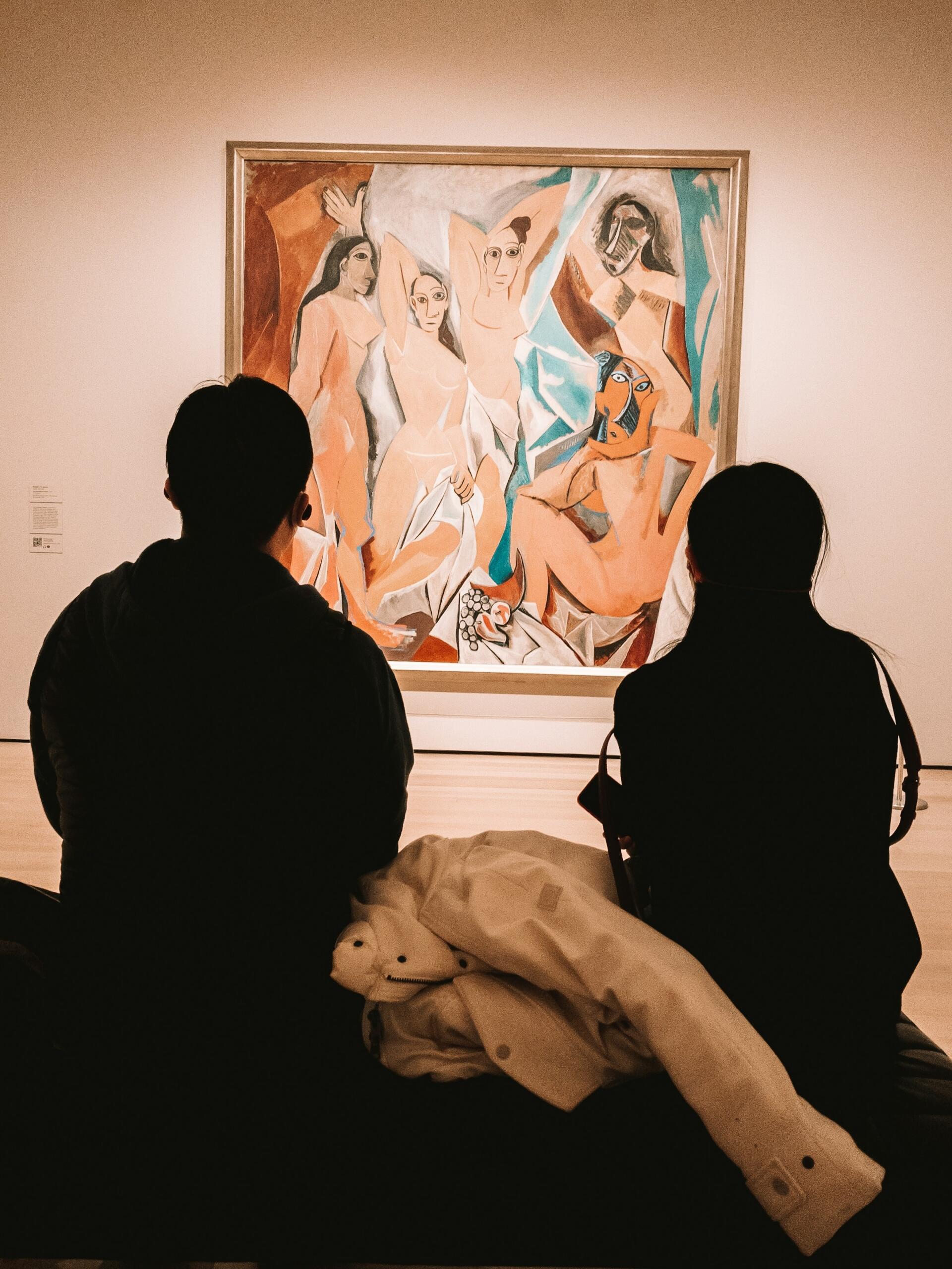 bild på målningen damerna från avignon på MoMA