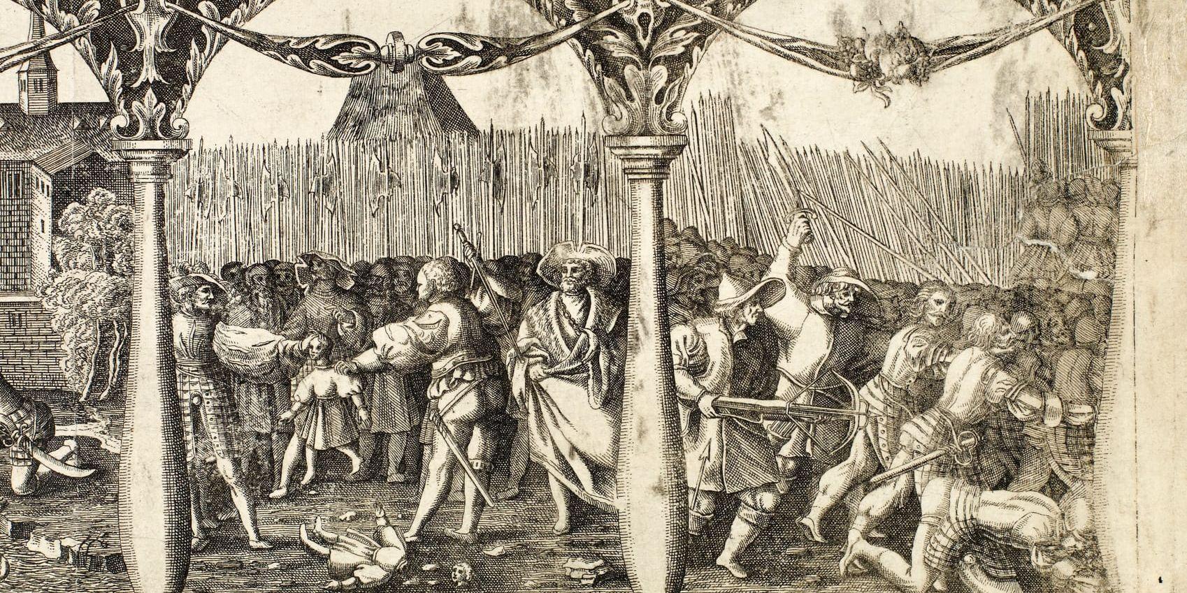 Illustration över Stockholms blodbad från 1523.