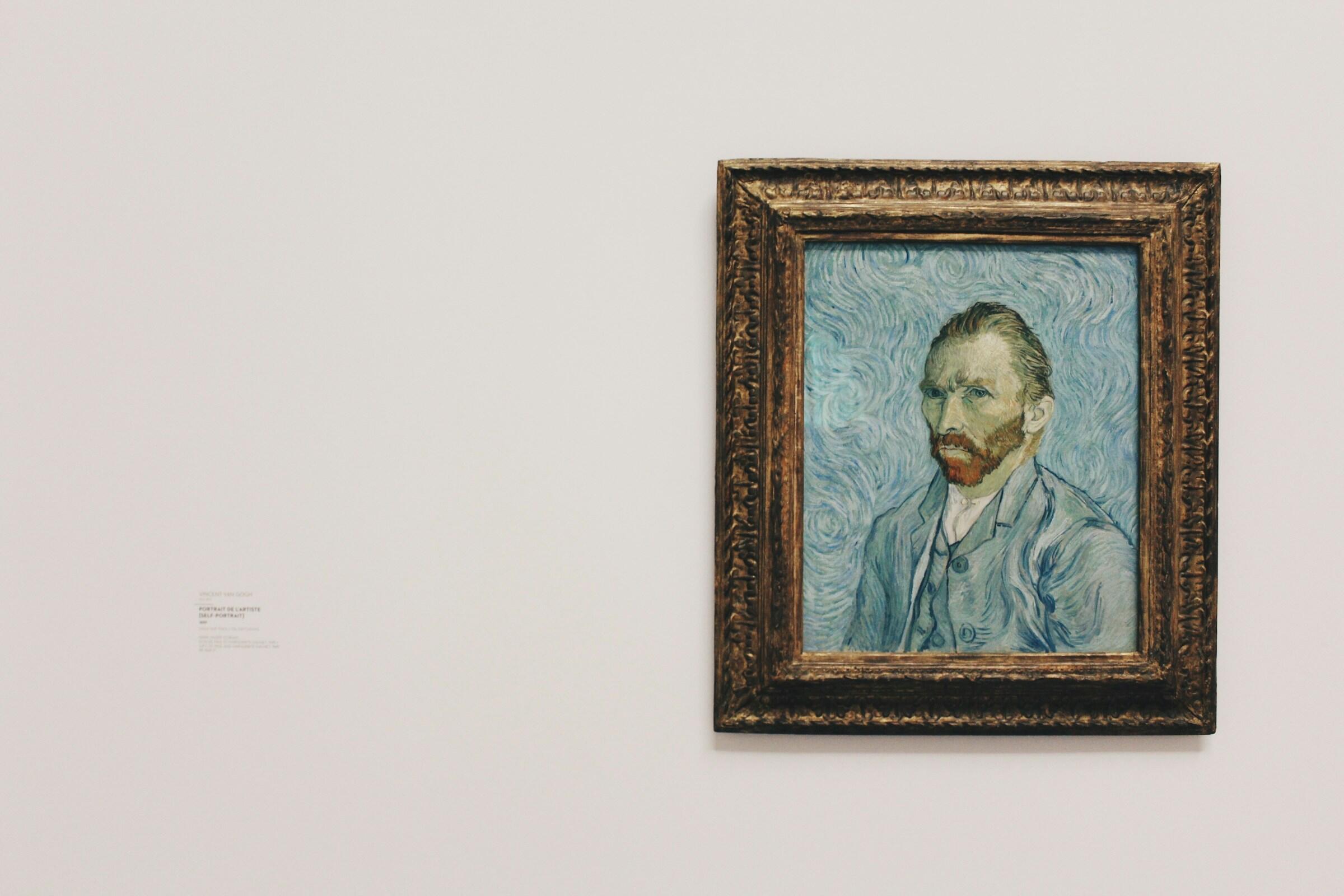bild på van goghs självporträtt från en konstutställning