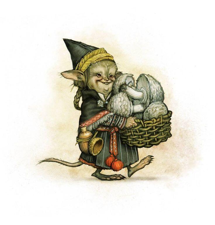 Kvinnlig vätte tecknad av Johan Eegerkrans