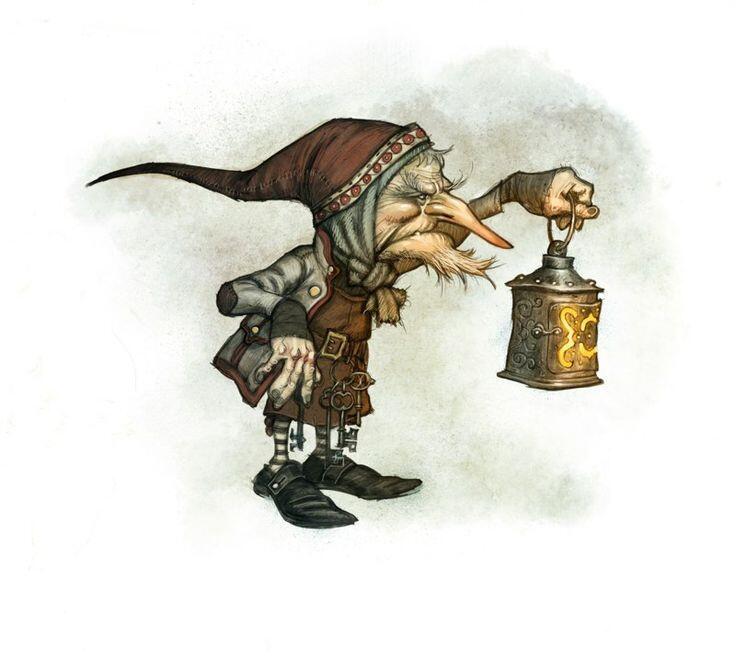 En vätte med lykta.