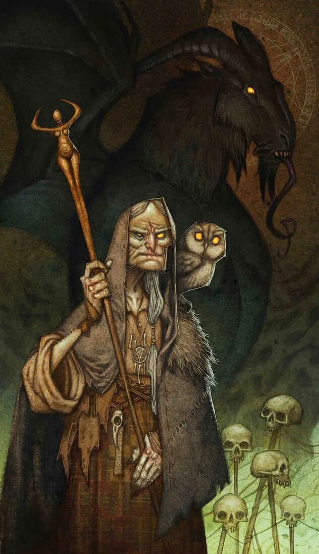 Häxa ritad av Johan Lagerkrants