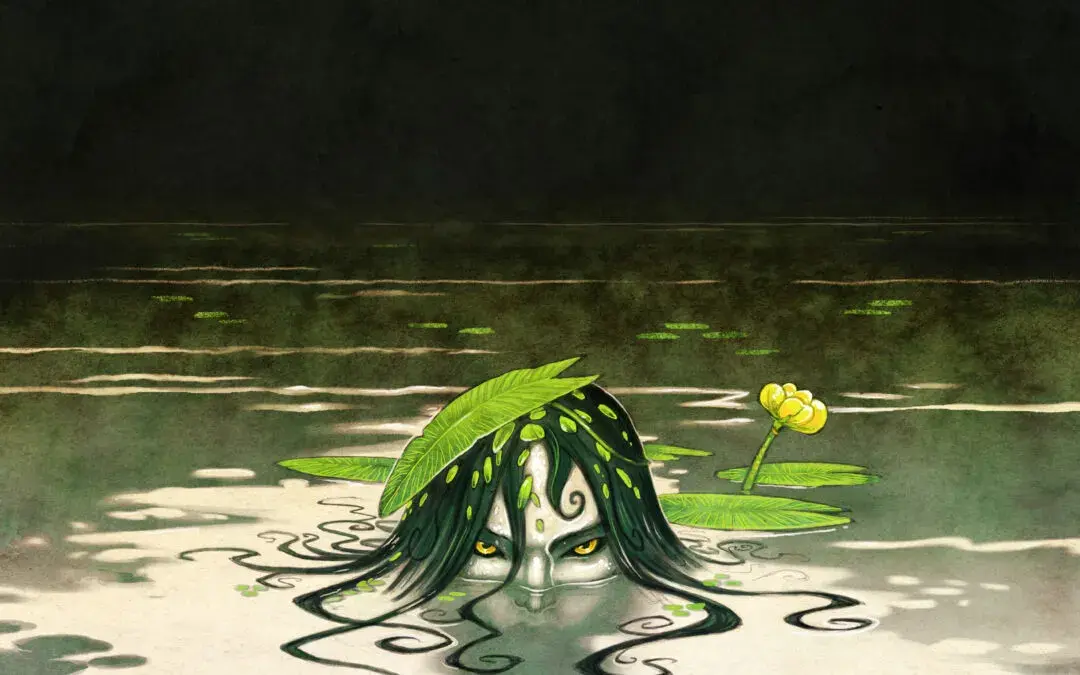 Sjörå som lurar i vattnet