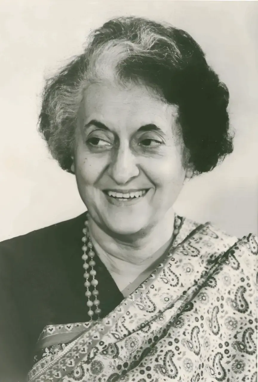 Indira Gandhi, före detta premiärminister i Republiken Indien