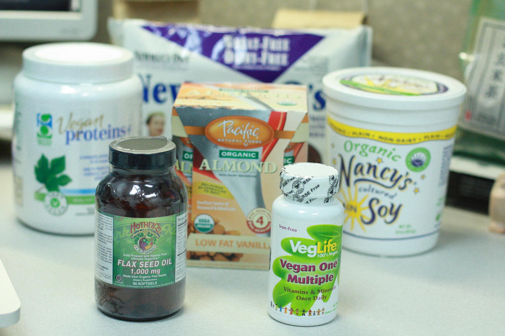 Oils, spreads, seeds and nuts are just some of the things you might find in a vegan's kitchen cupboards.