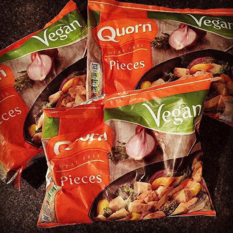 Vegans often substitute meat products with Quorn chunks or mince.