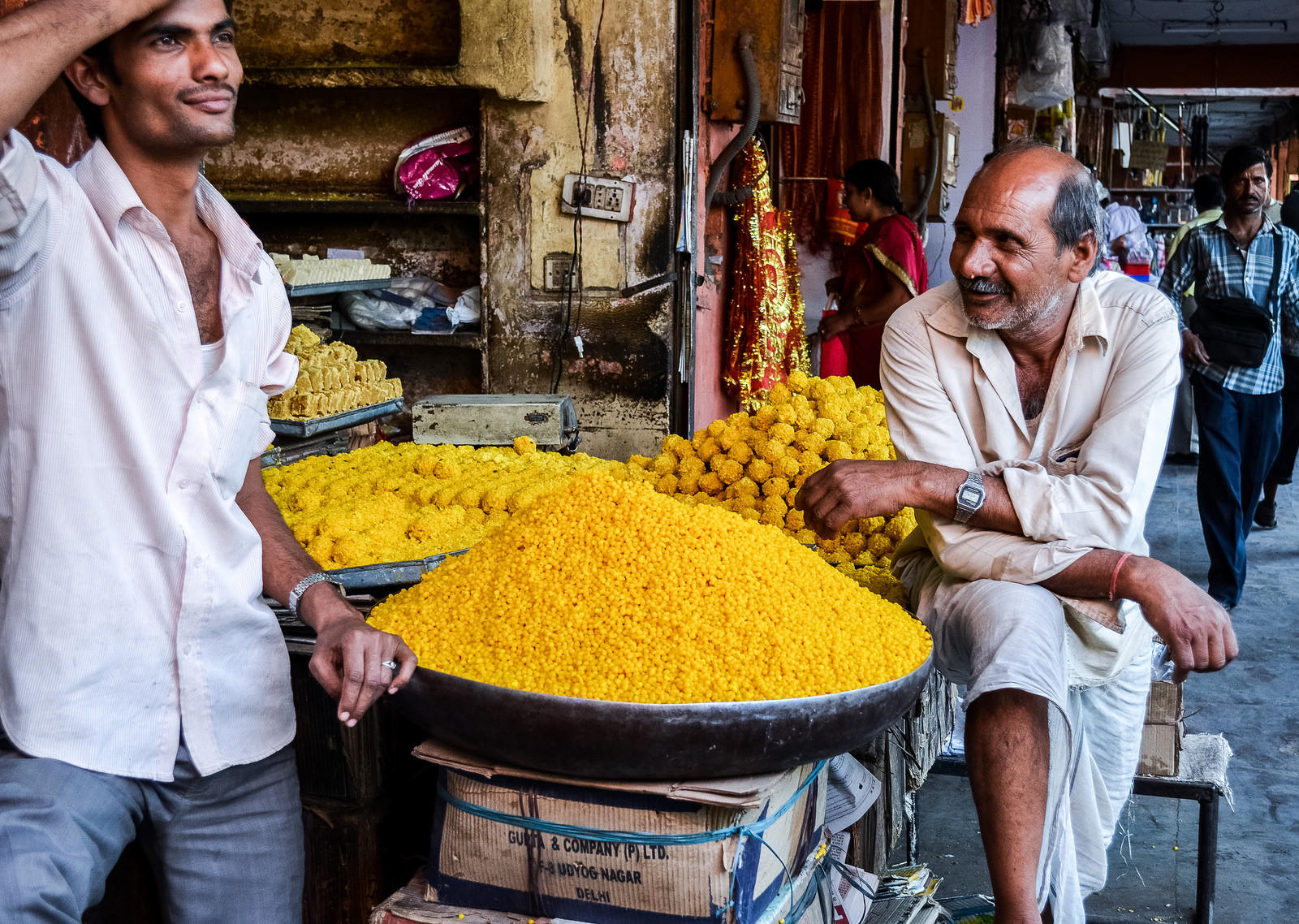 Indian stall keeper.