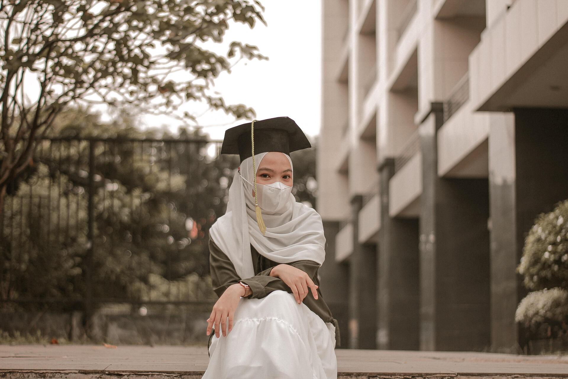A girl graduating from college