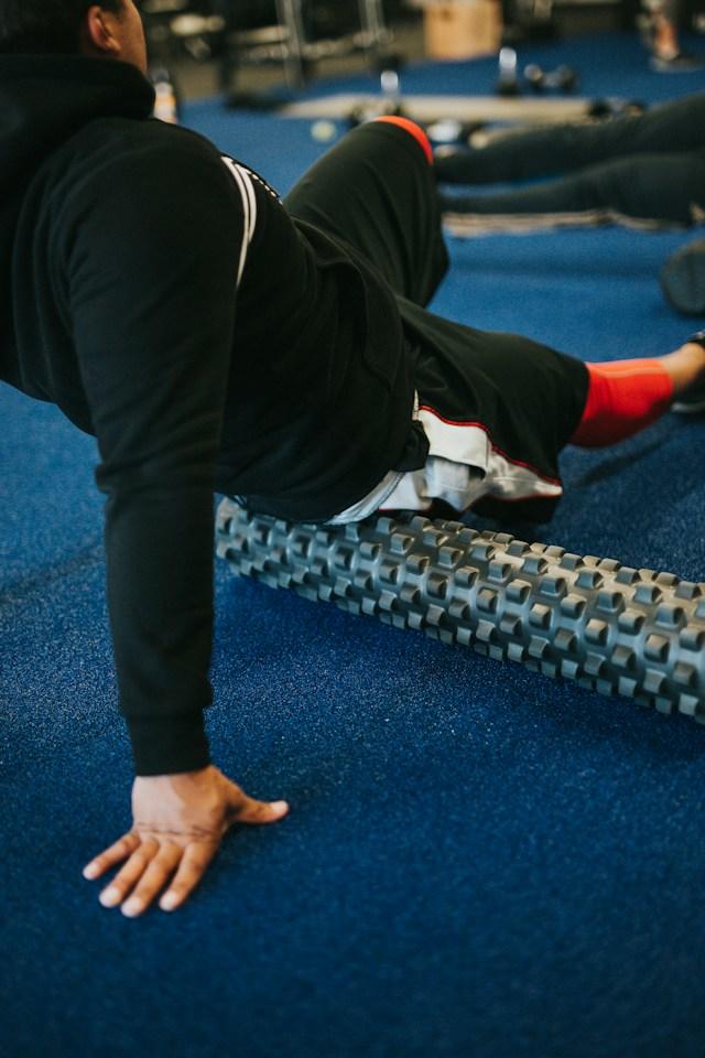 Foam roller provides support in workouts