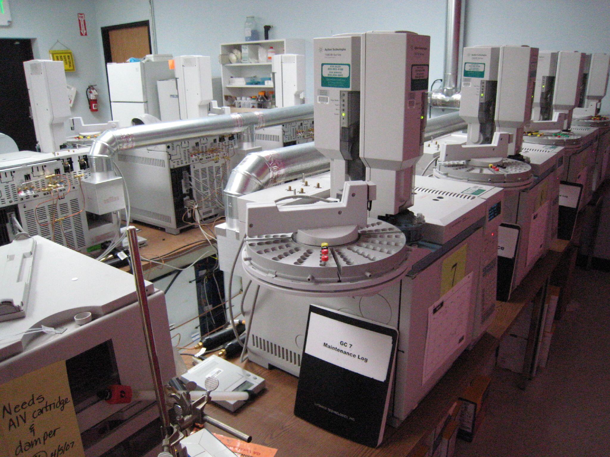 A series of machines in a room.