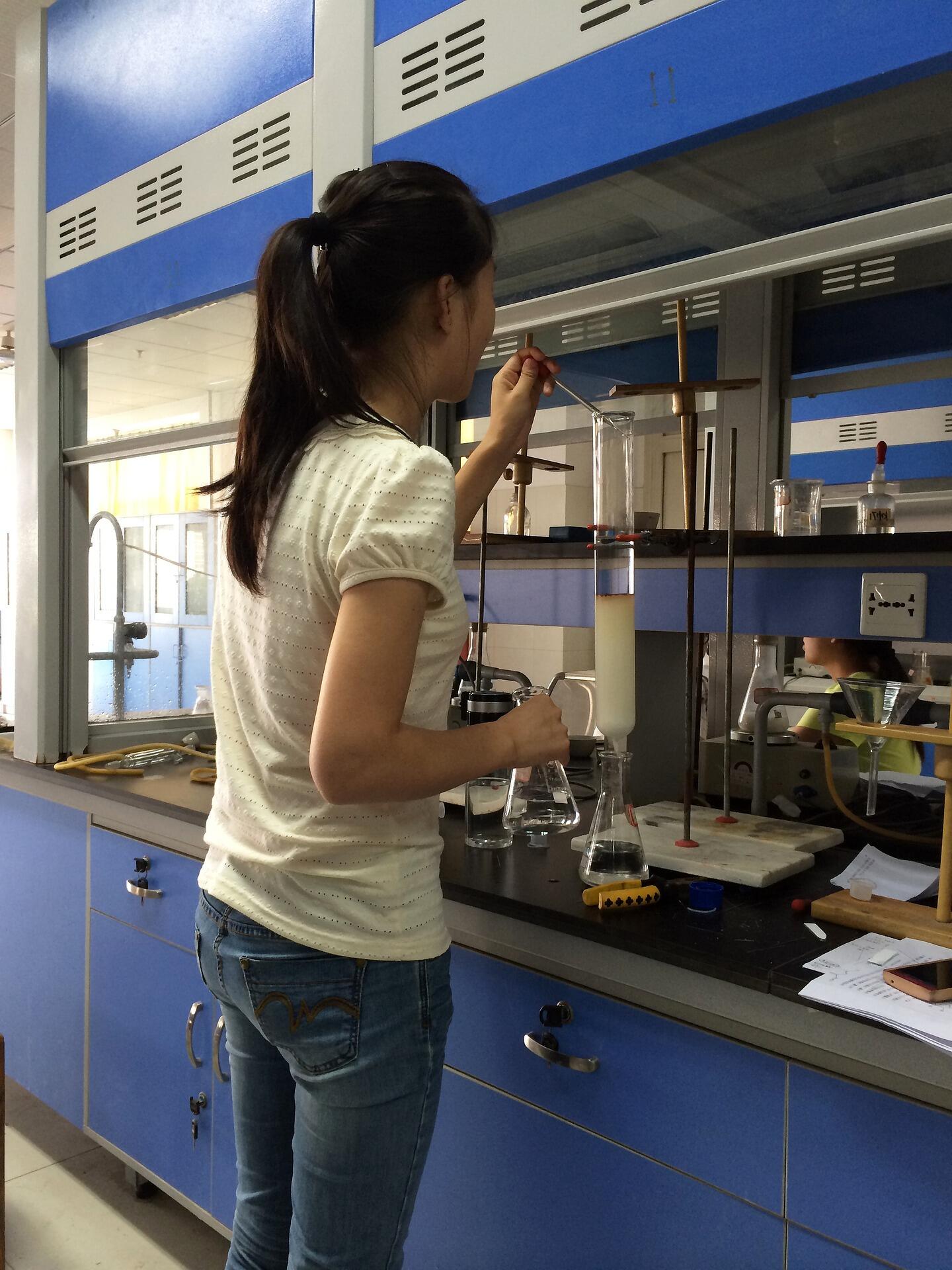 Girl working in a lab