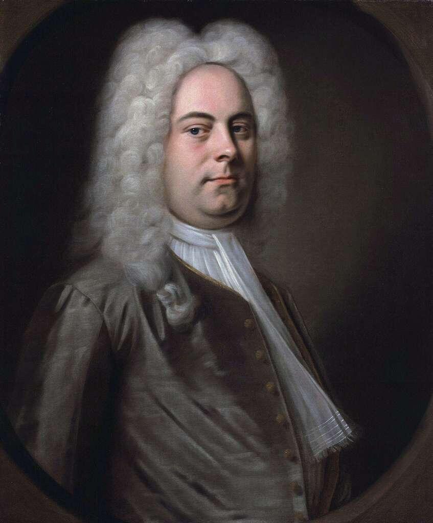 A historical portrait of a man with elaborate curly white hair, wearing an elegant coat and cravat against a dark background.