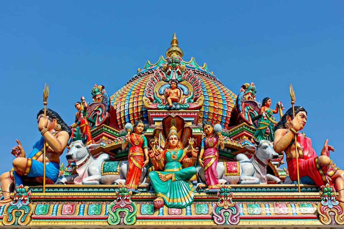 The roof tower of the temple's main deity.