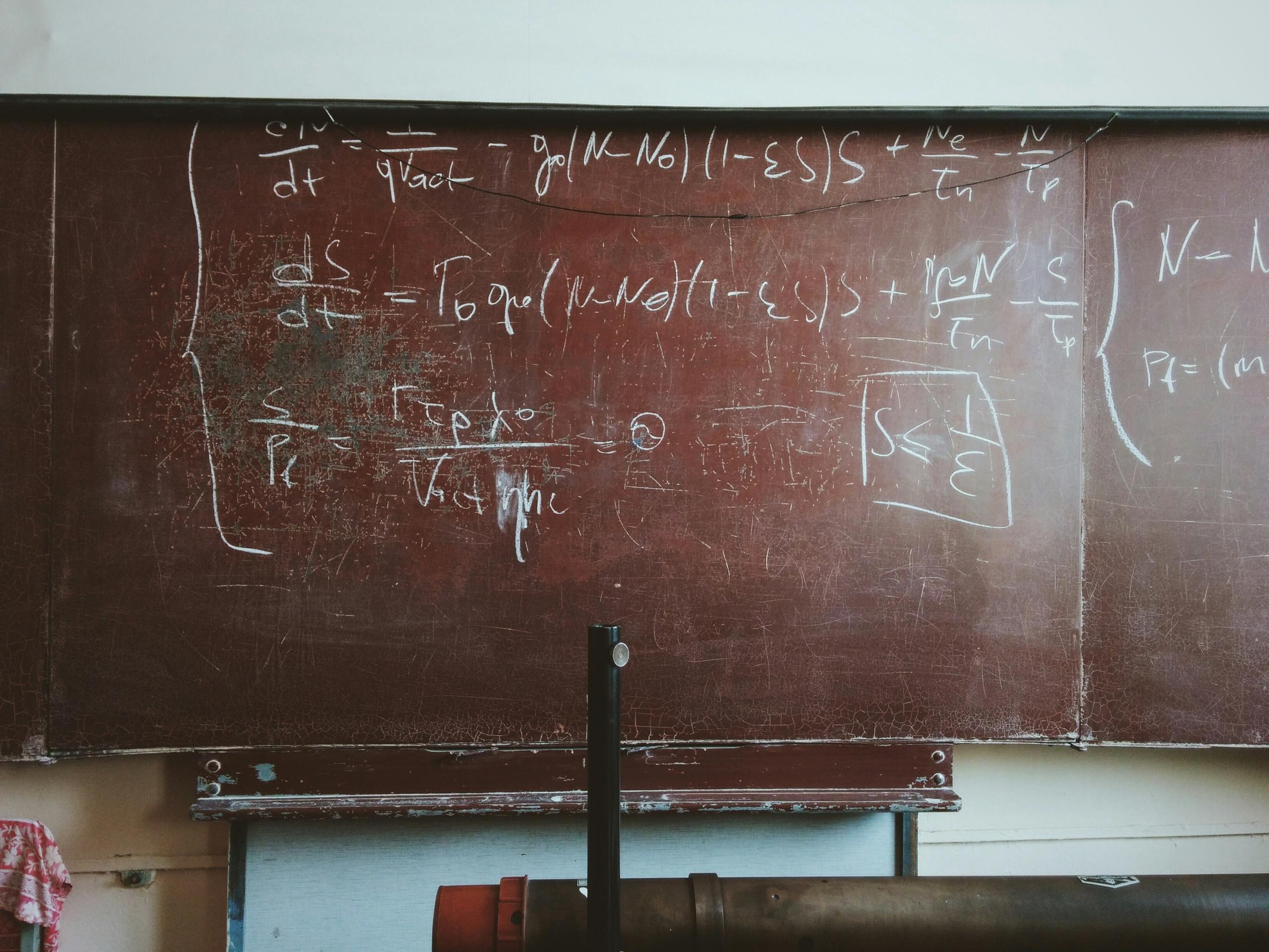 Famous Math equations black board