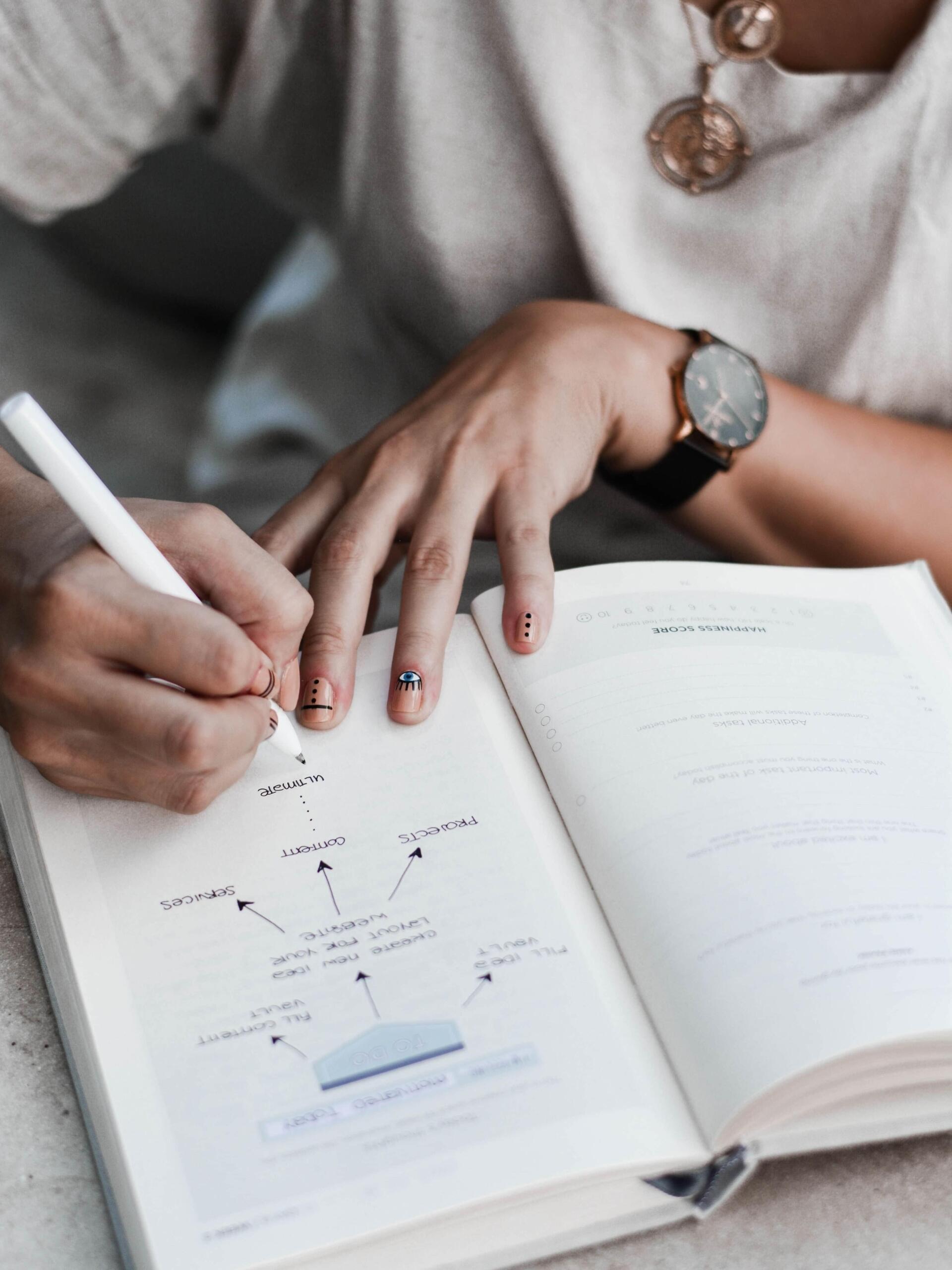 Structured flow chart in notebook