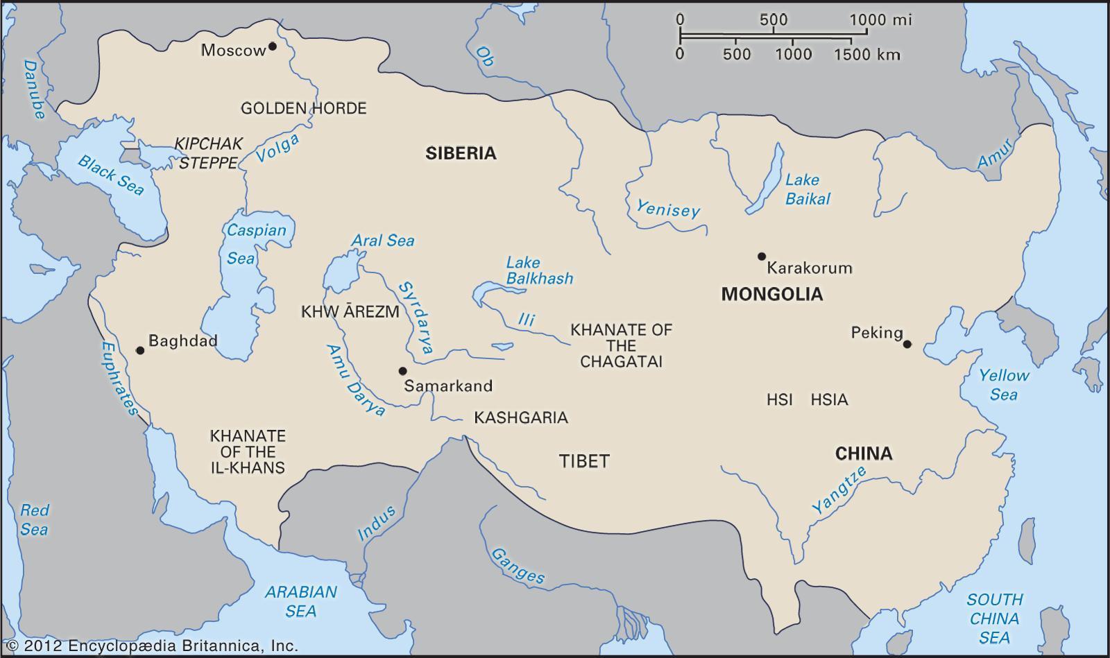 Map of the Mongol Empire