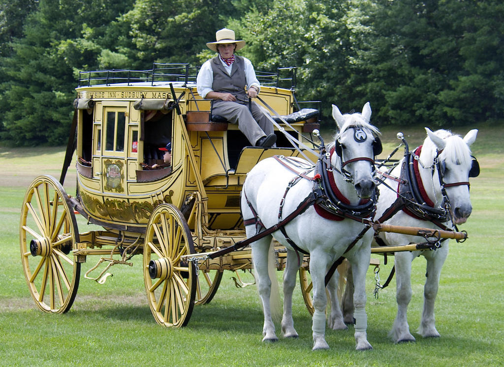 "Coaching" comes from horse-drawn passenger coaches.