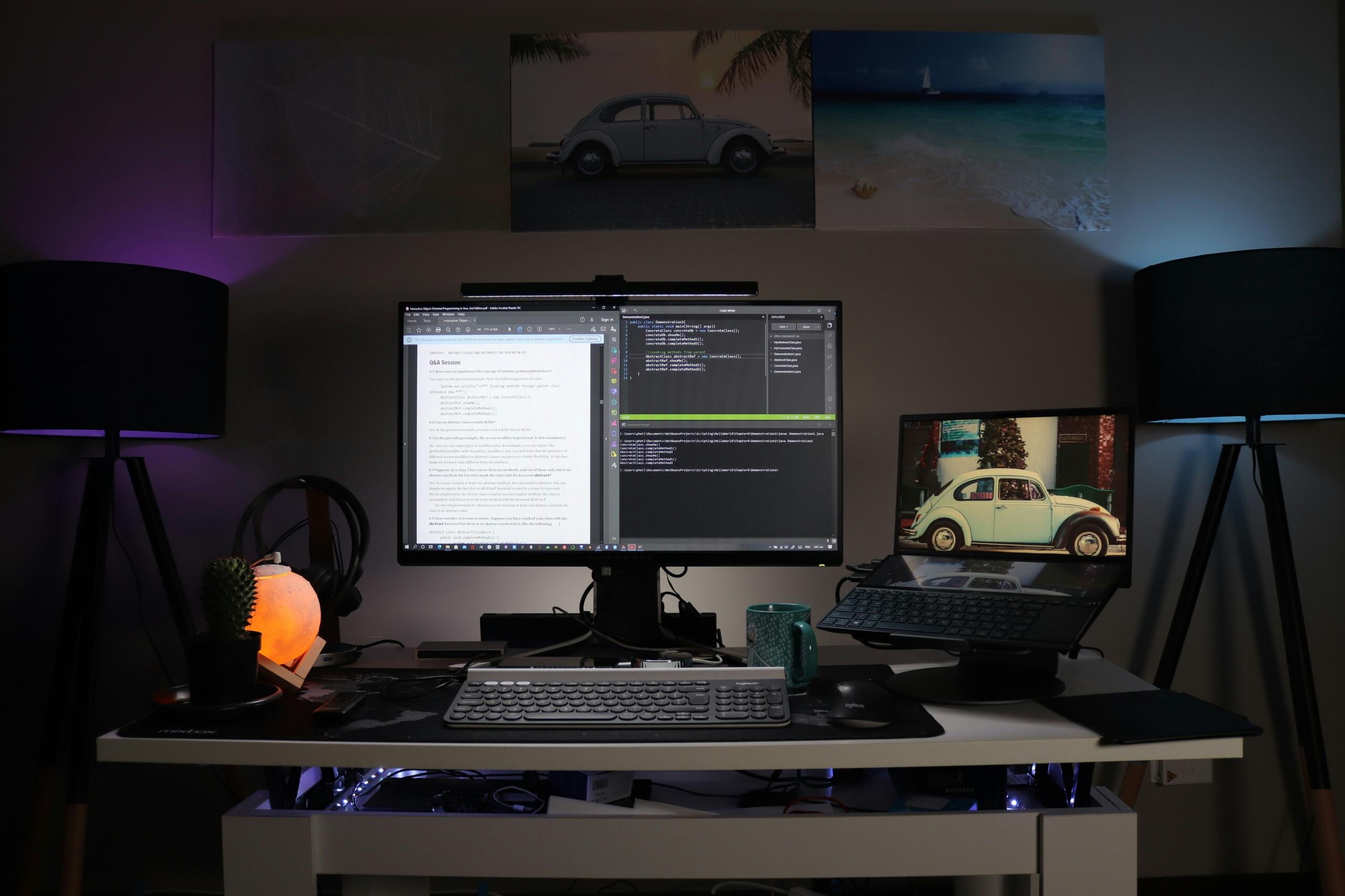 programerski setup več zaslonov računalnik delovna postaja programiranje