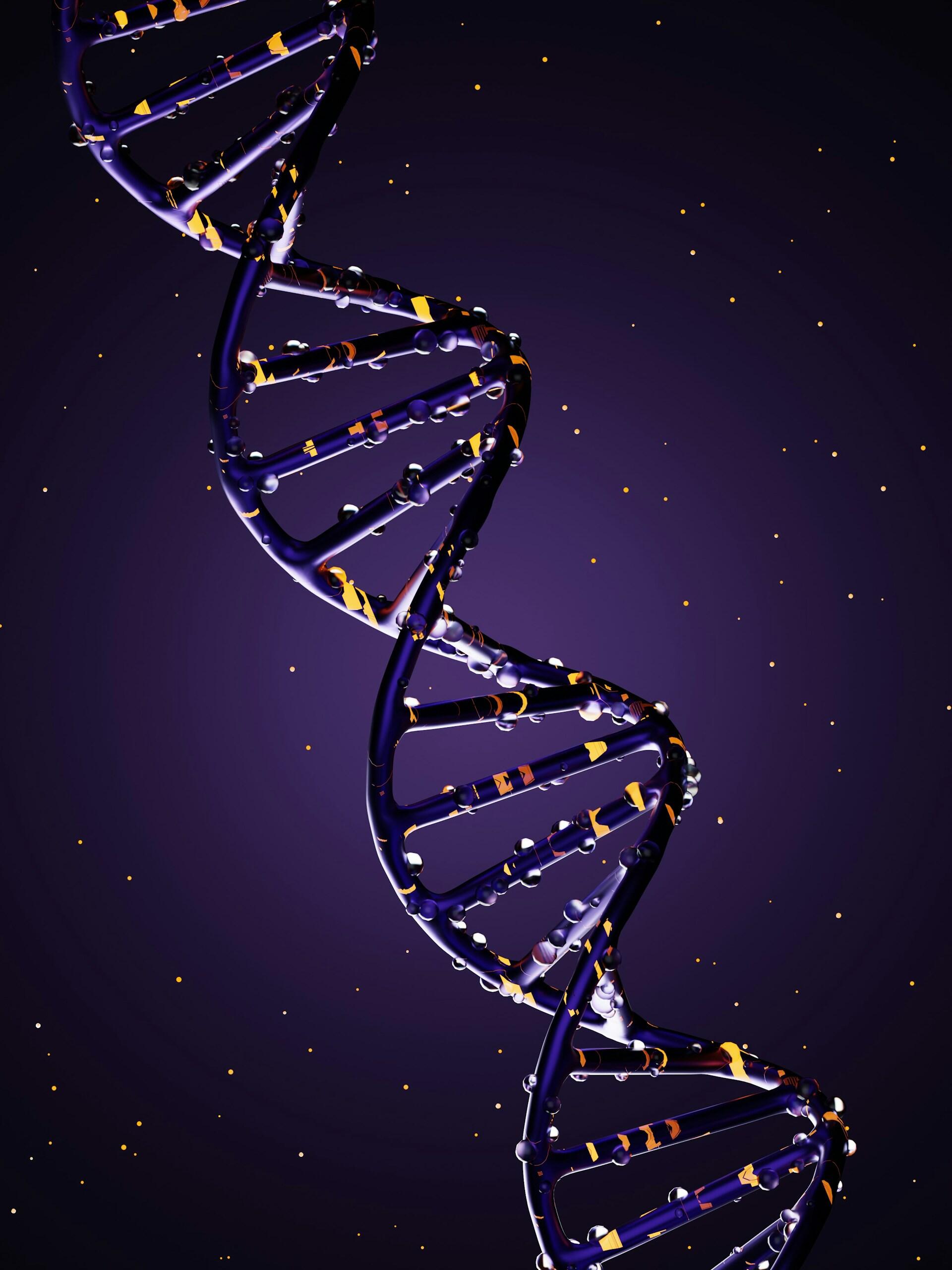 Ilustrácia štruktúry DNA – dvojitá špirála génov