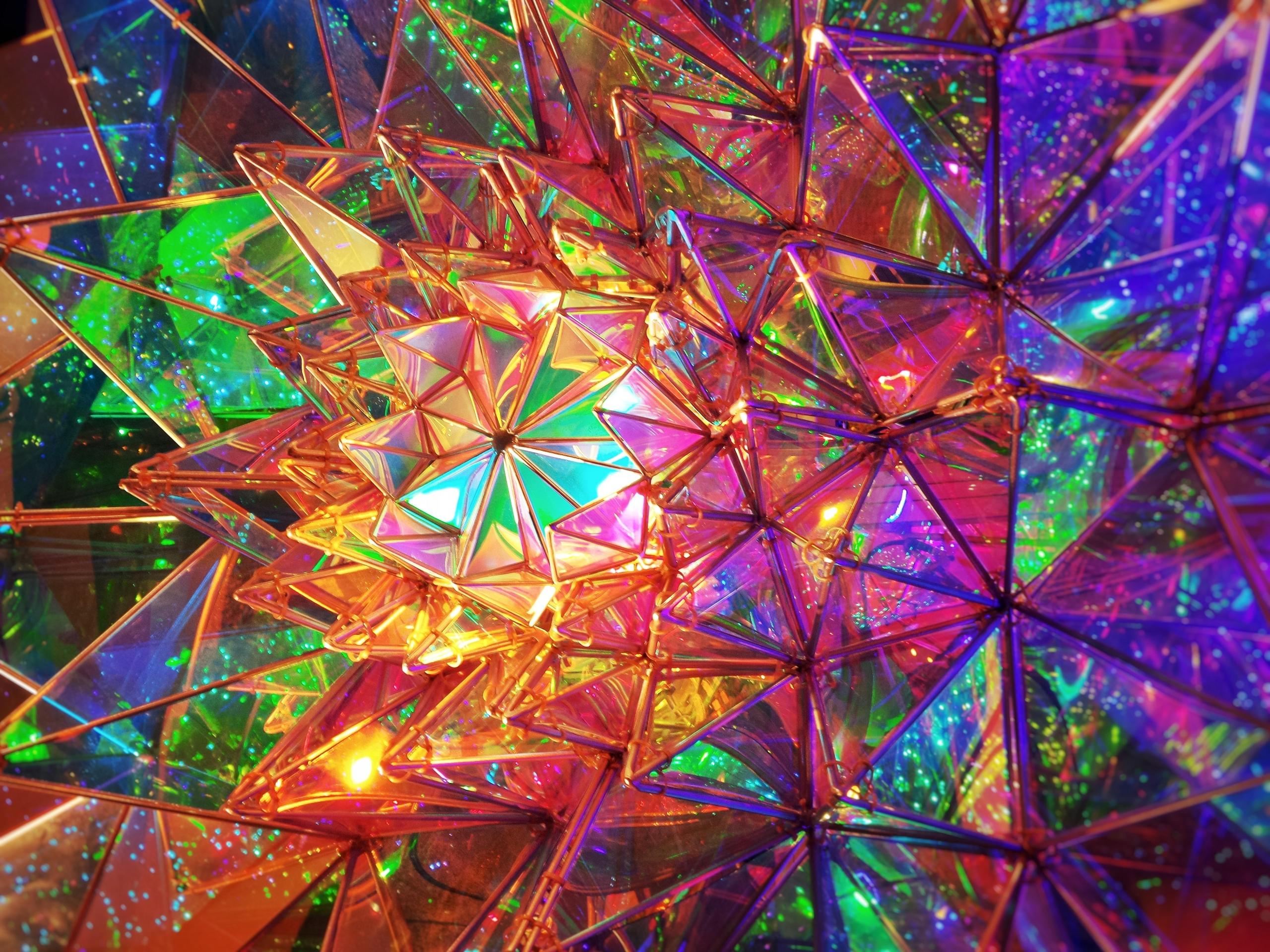 Renkli fraktallar matematik cam