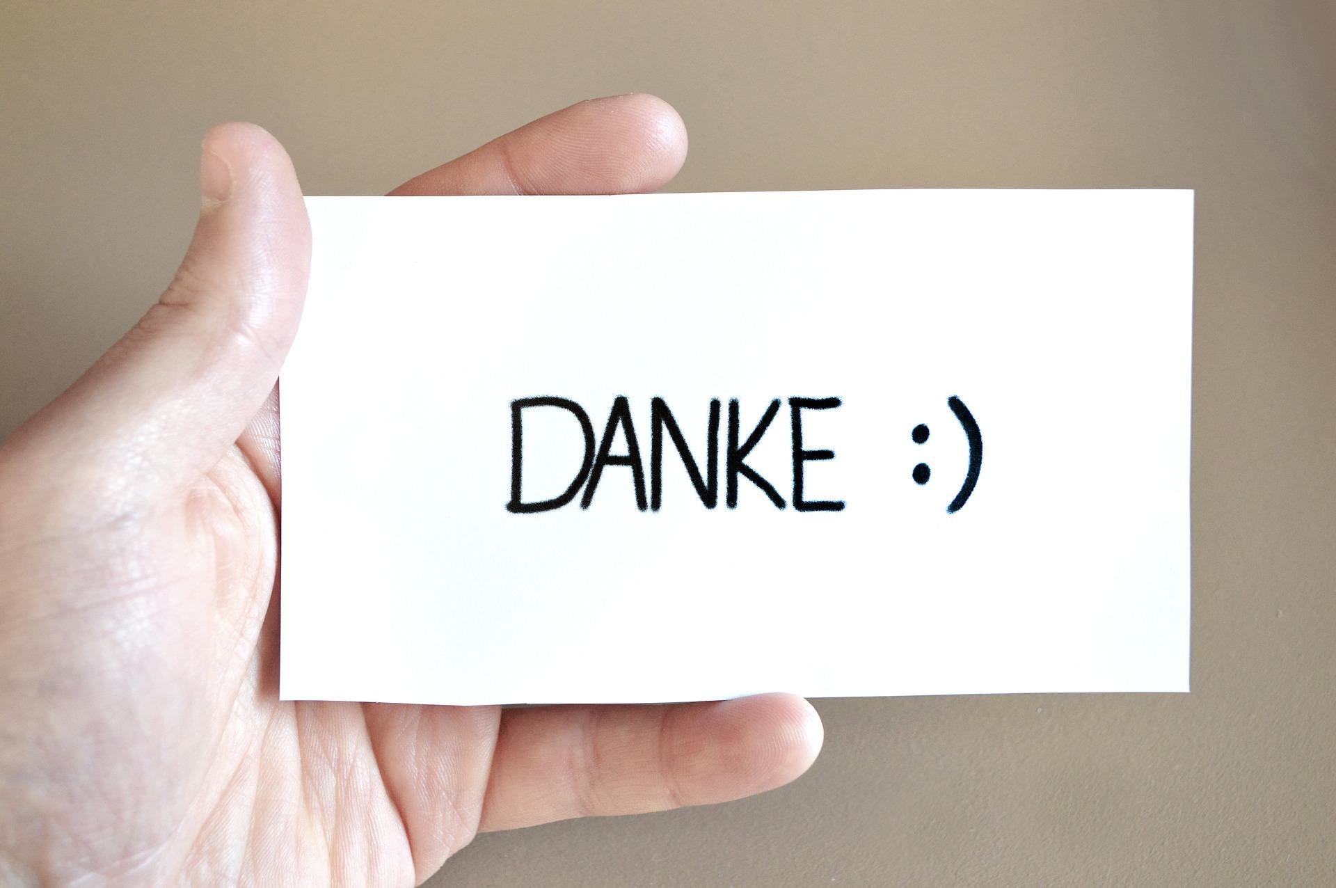 Almanca teşekkürler Danke