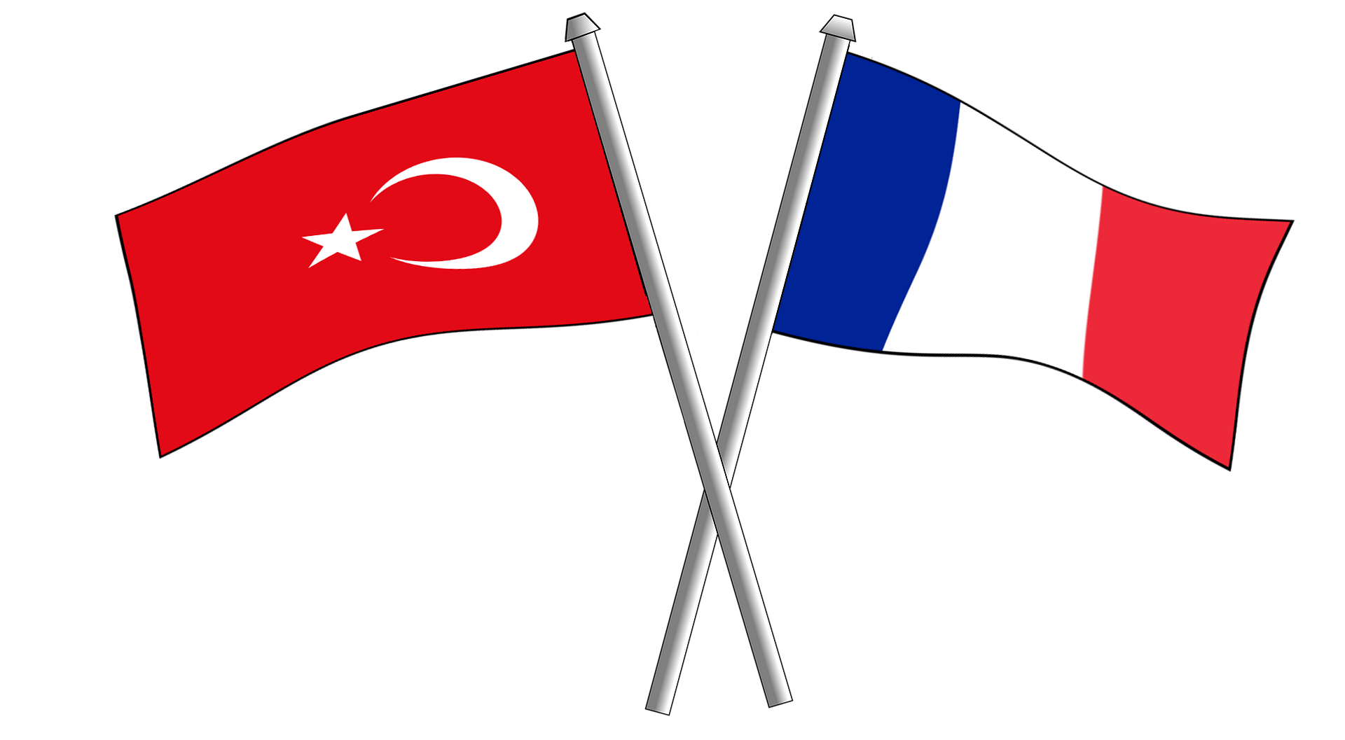 Fransız ve Türk bayrakları