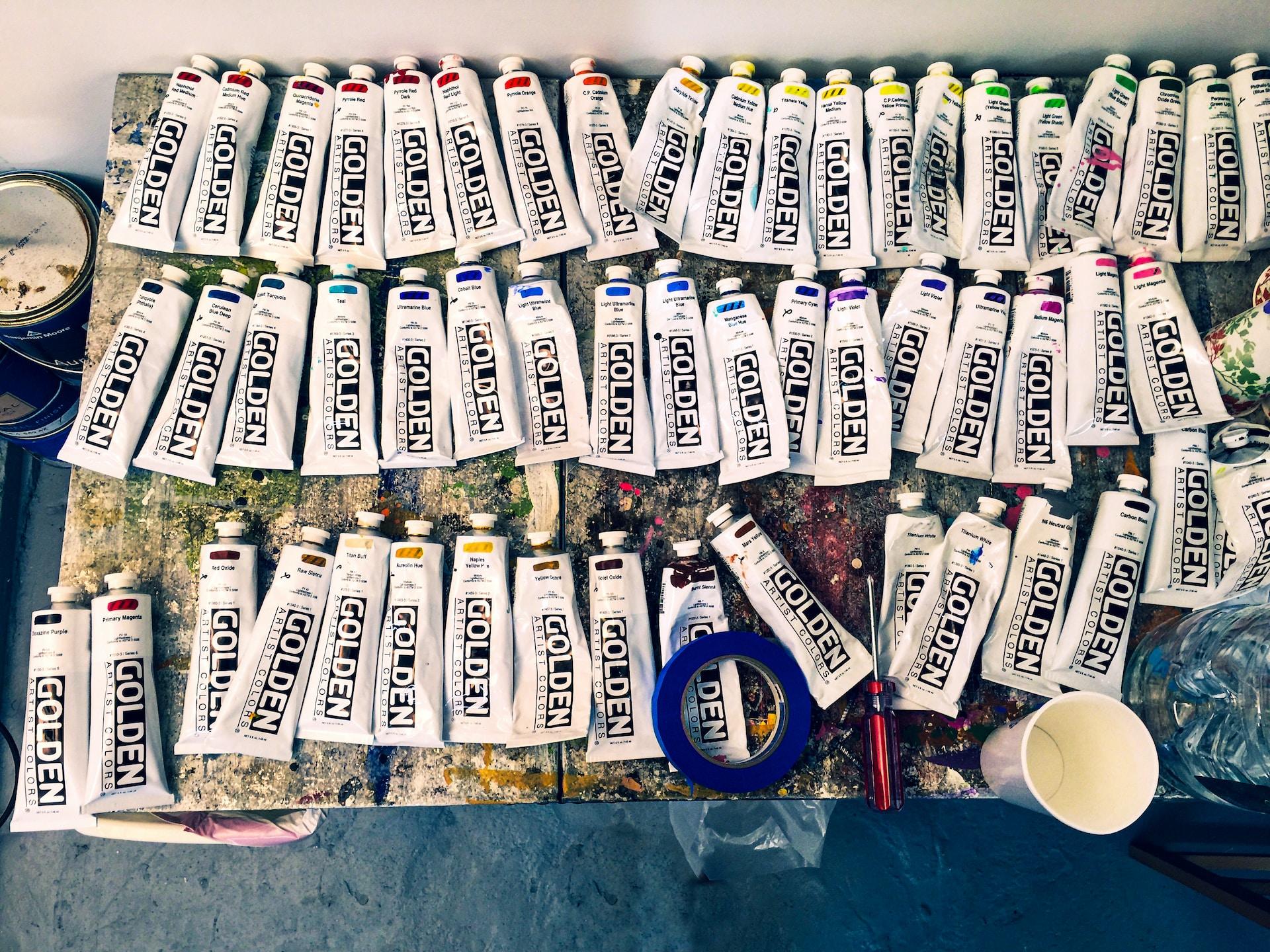 Tüp yağlı boya renkler