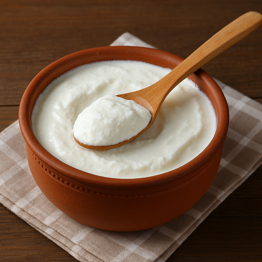 bakraç içinde ev yoğurdu.