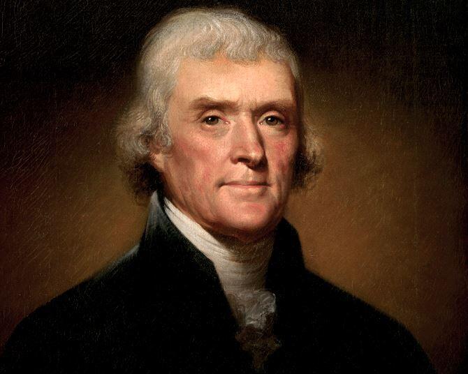 thomas jefferson portresi rembrandt peale abd üçüncü başkan