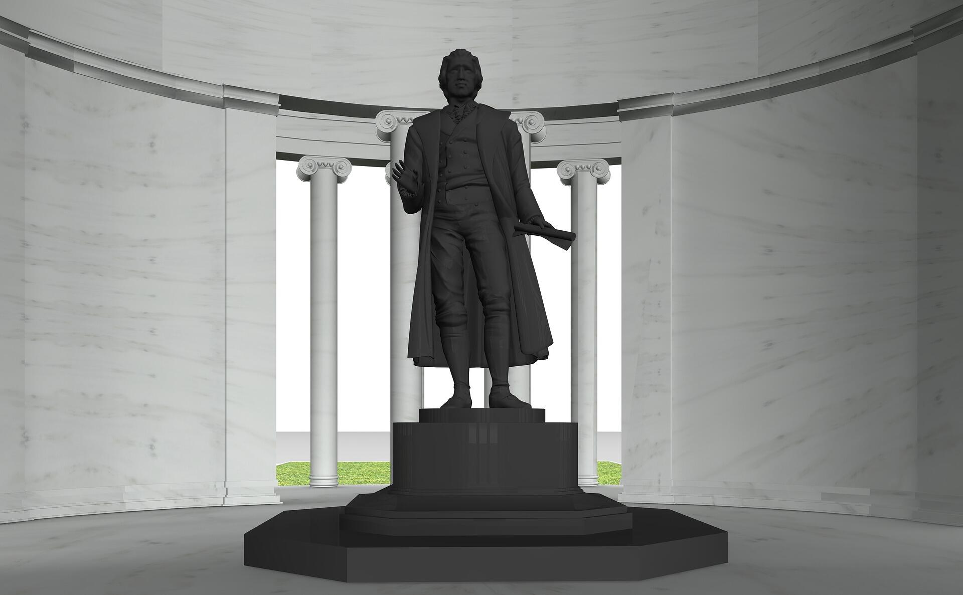 Thomas Jefferson heykeli ve Jefferson Memorial iç mekânı
