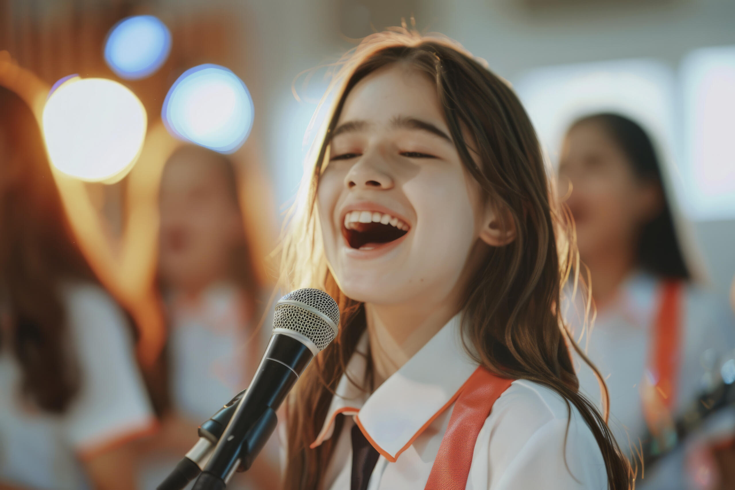 Şarkı söyleyen bir kız