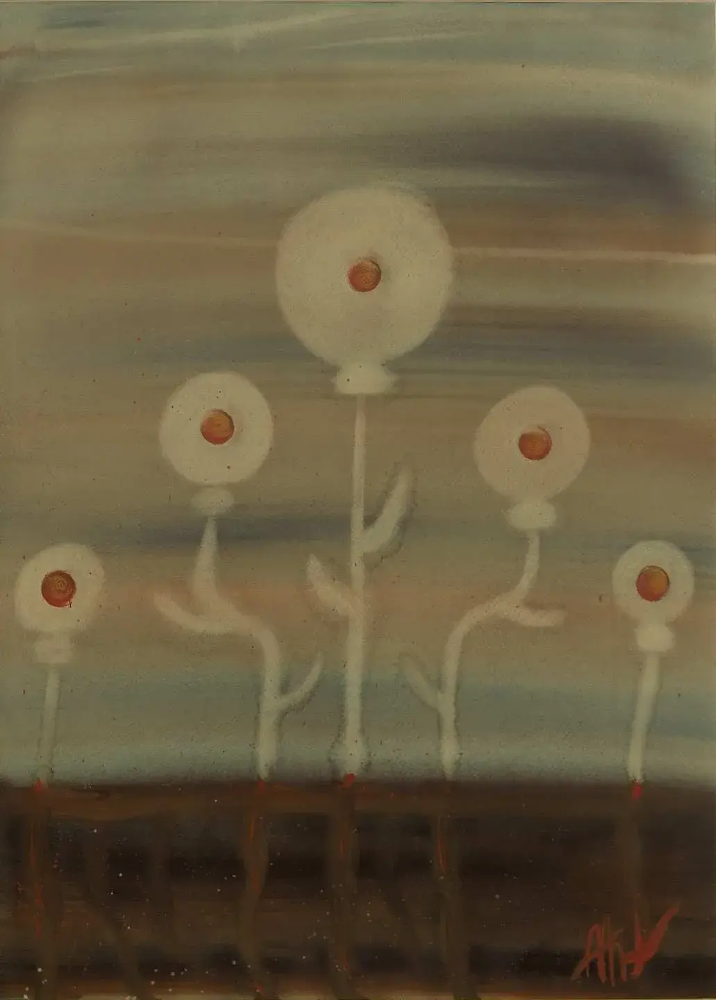 Abidin Dino' nun Çiçekler adlı çalışmalarından bir tablo