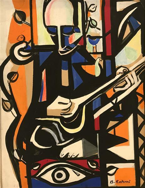 Bedri Rahmi Eyüboğlu'nun Aşık Veysel'i resmettiği tablosu