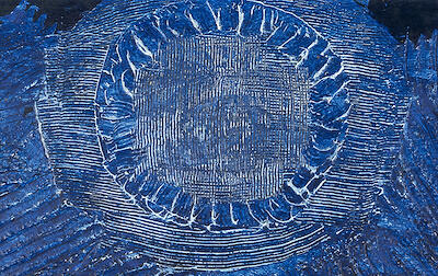 Bedri Rahmi Eyüboğlu'nun mavi tonların hakim olduğu bir tablosu