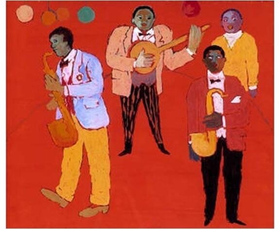 Fikret Mualla'nın Caz Orkestrası adlı eseri.