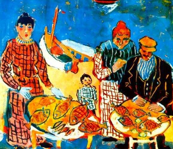 Fikret Mualla'nın başlıca eserleri arasında olan Balıkçı tablosu