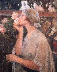 İbrahim Çallı'nın ünlü "Gül Koklayan Kadın" tablosu