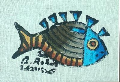 Bedri Rahmi'nin balık temalı tablosu