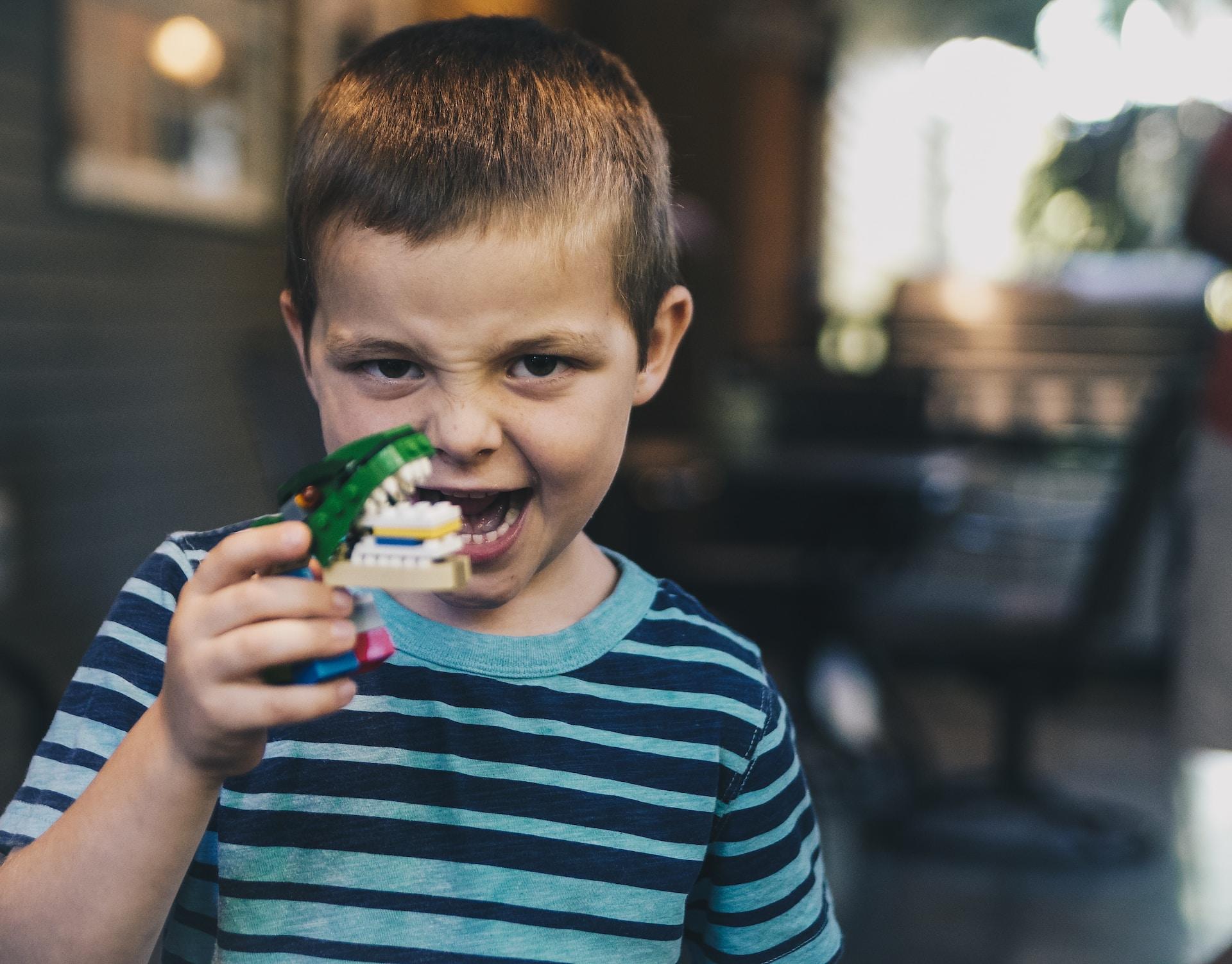 a child with a toy