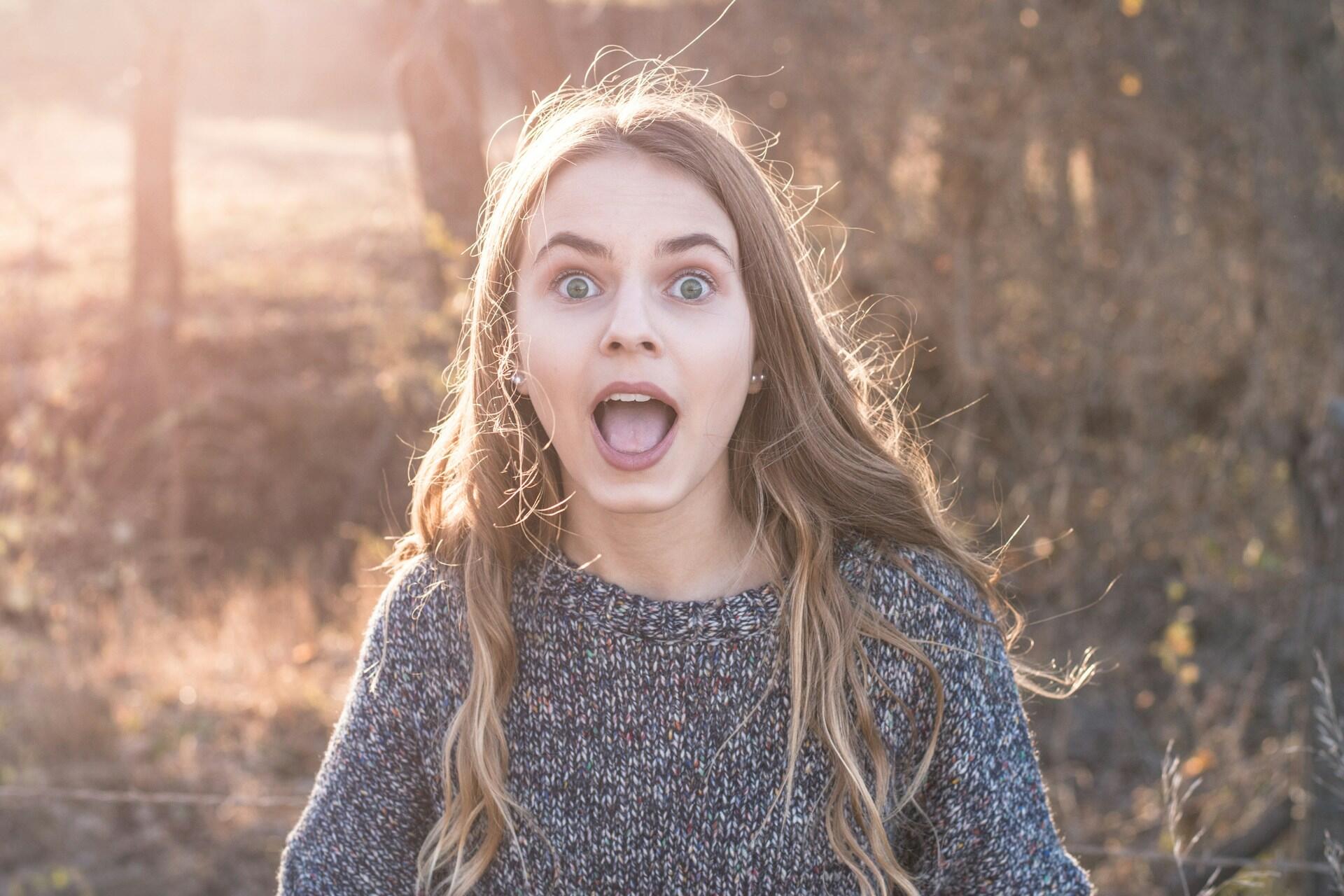 a lady that is really surprised