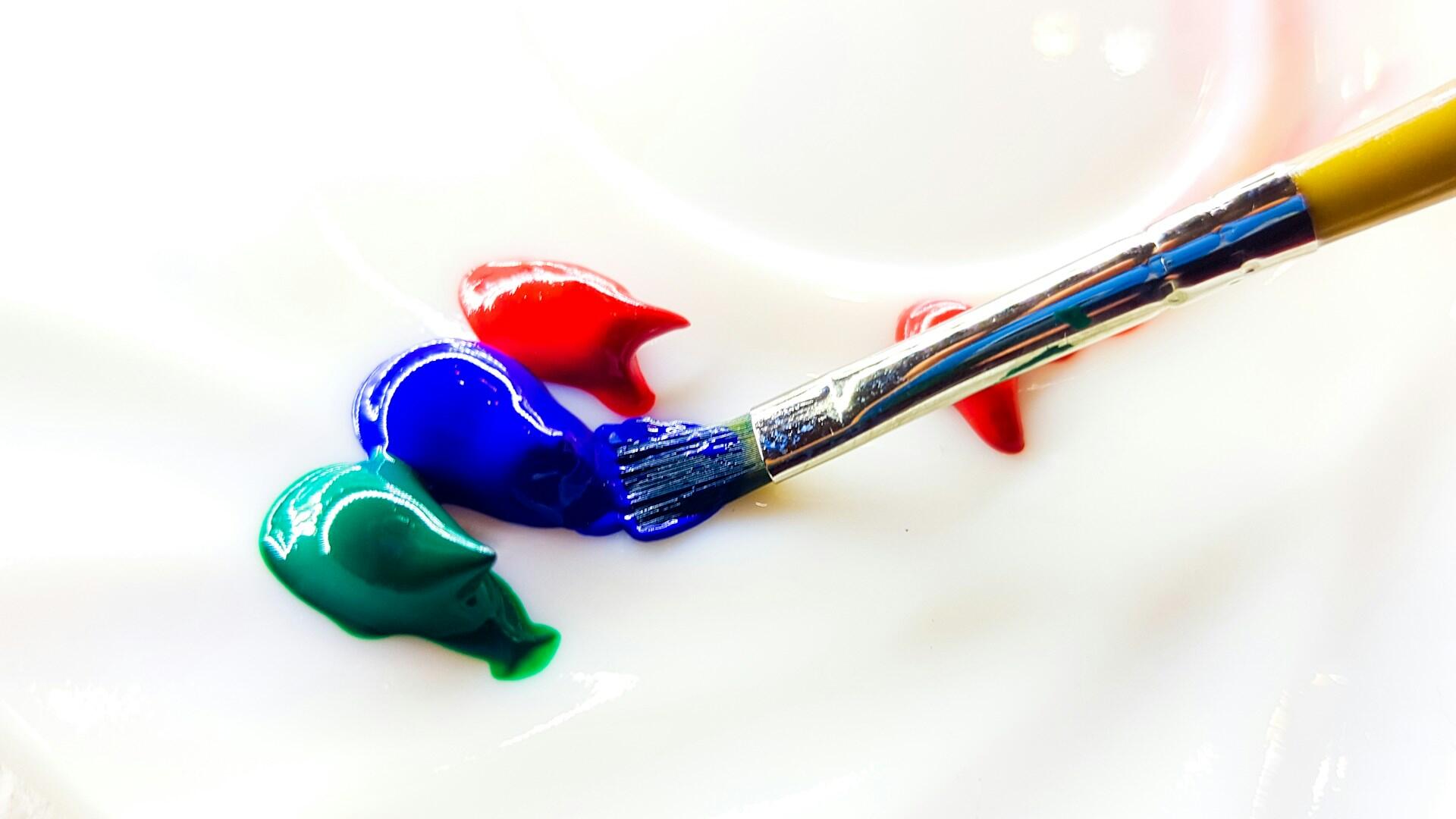 paintbrush and paints
