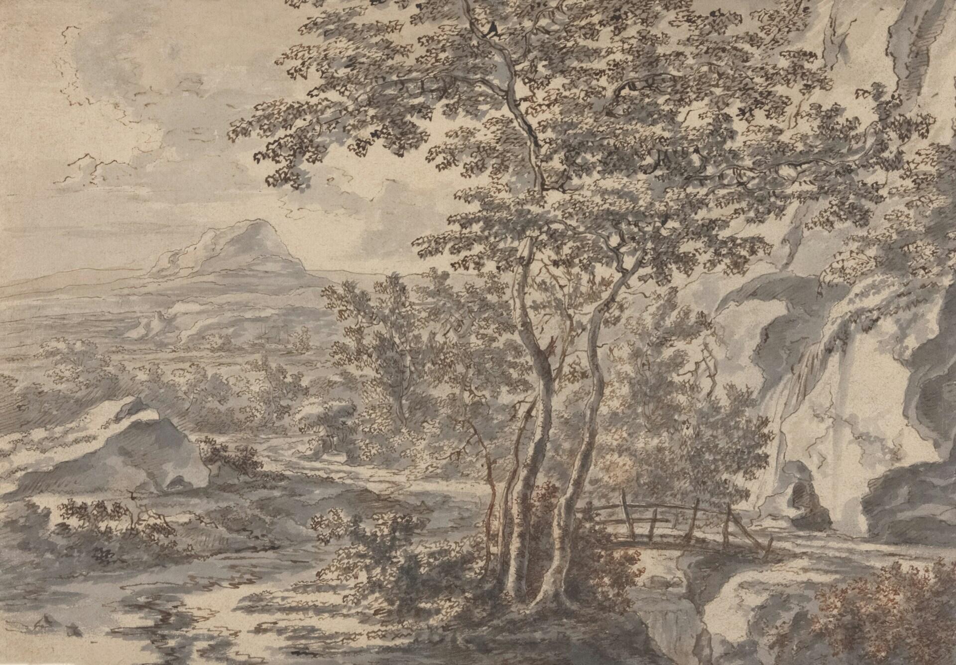 landscape painting brown