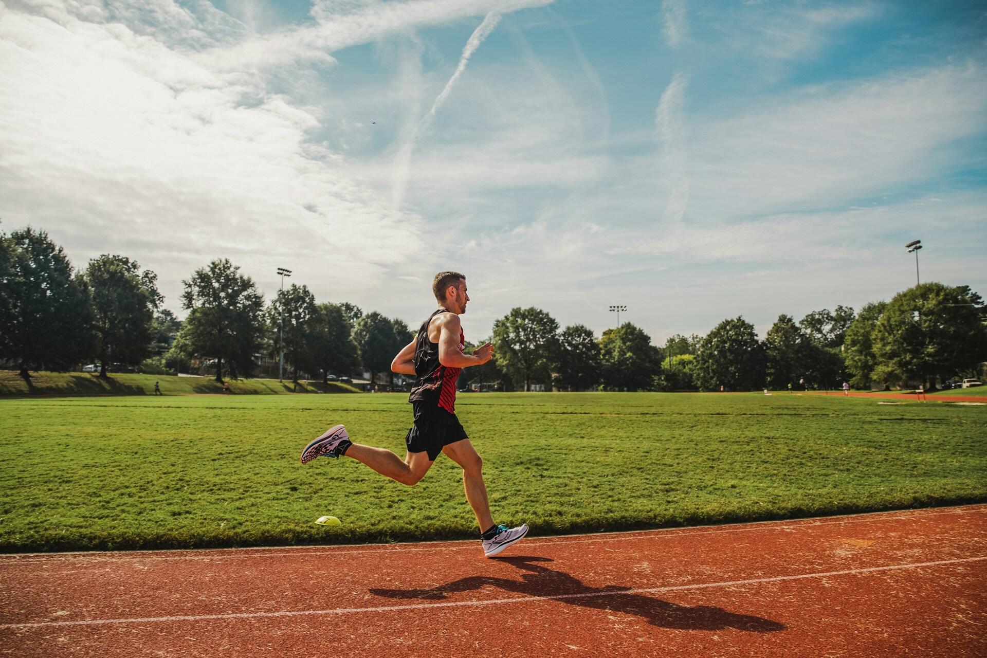 a male runner in action