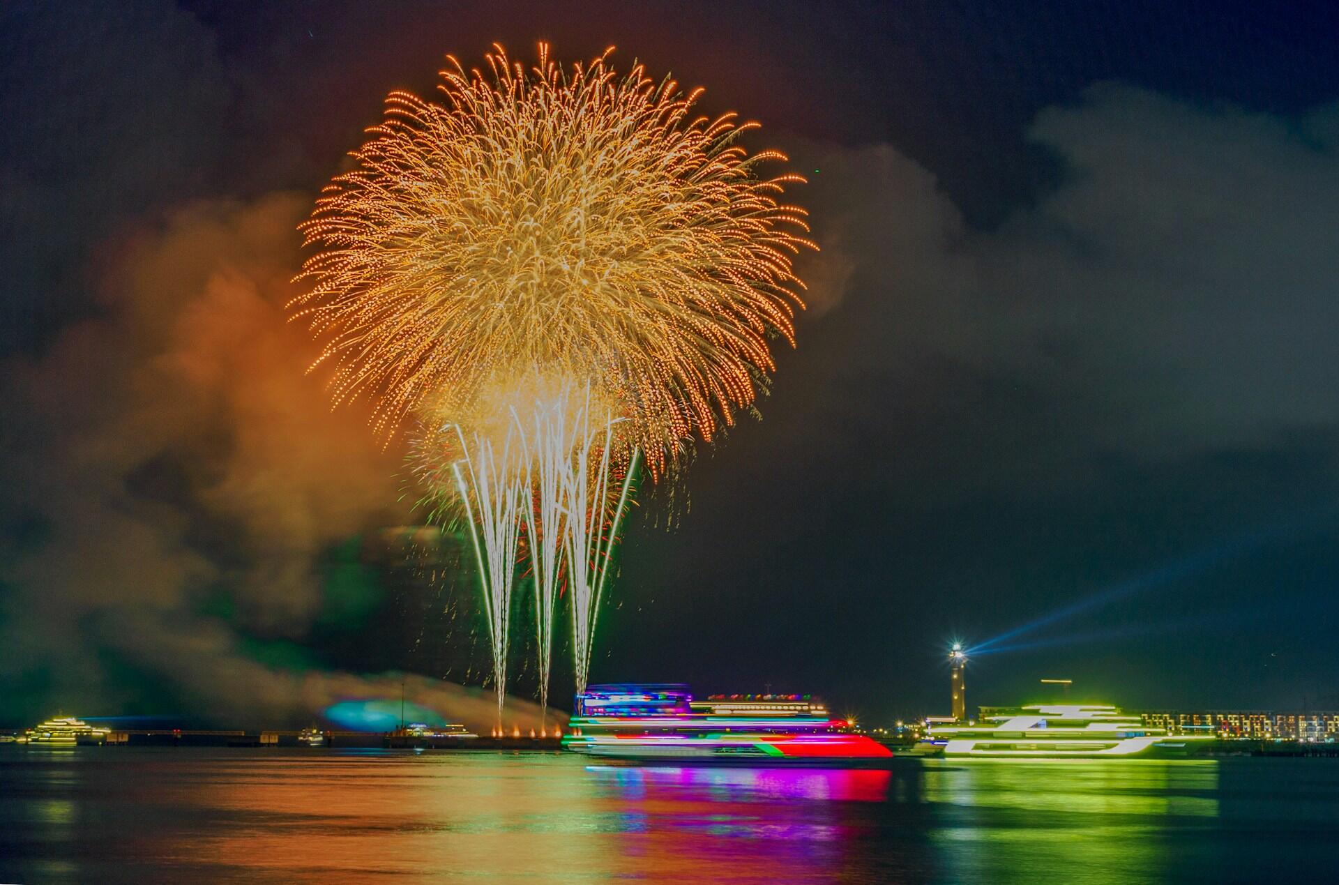 fireworks on the water